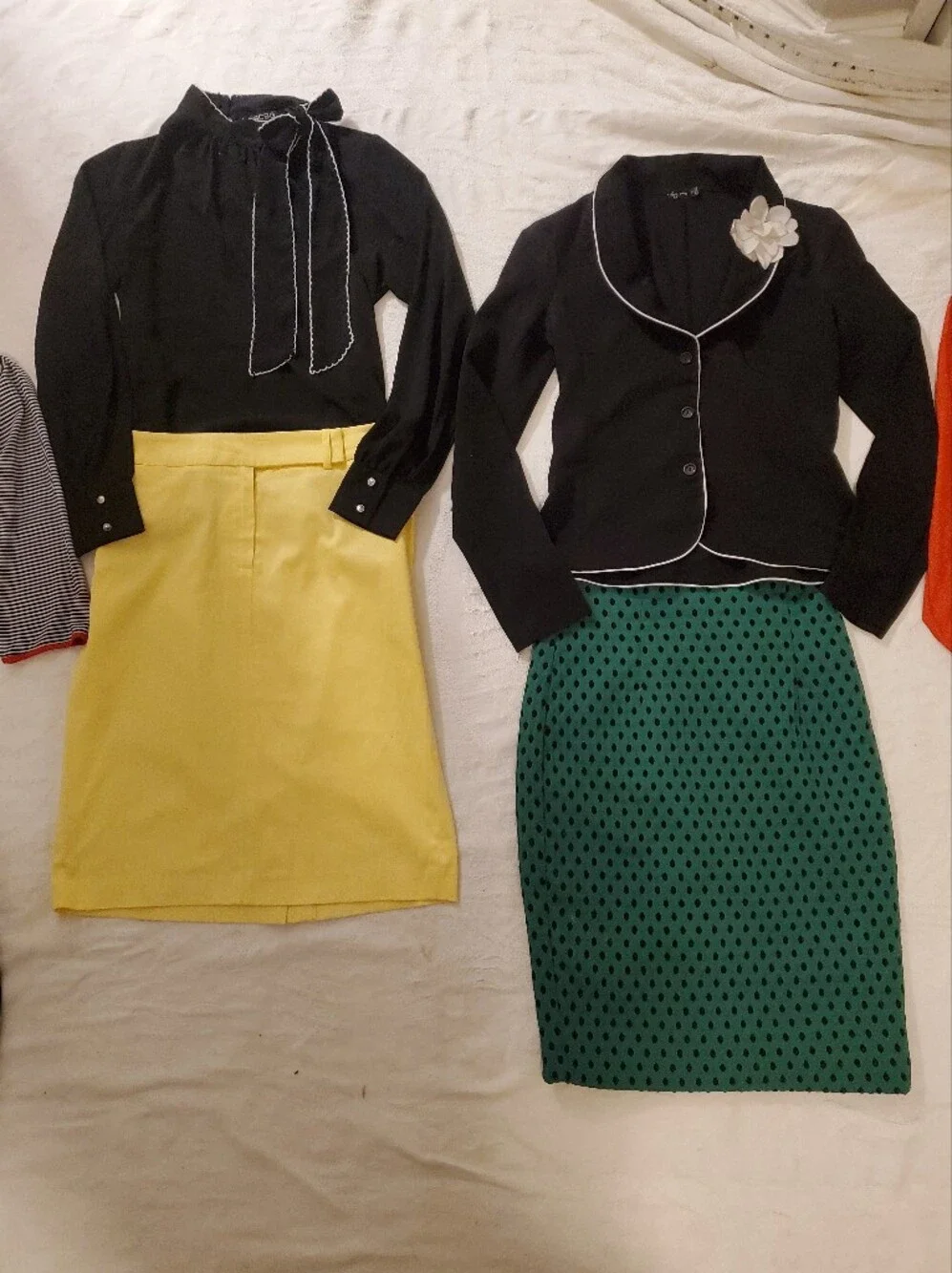Lot 8 Office Work Pencil Skirts Blouses Blazer Bundle Skirt Set Suit Retro Chic